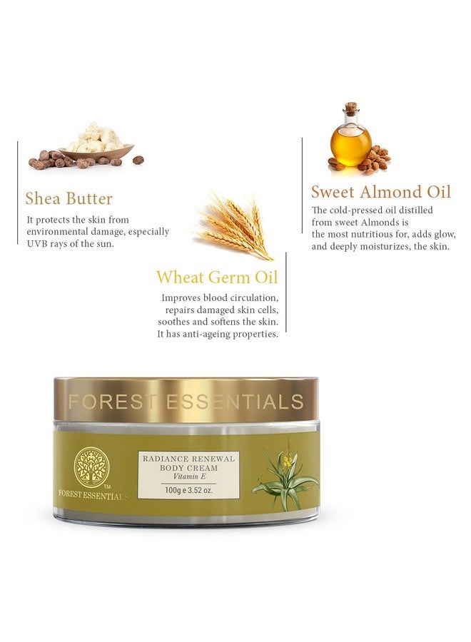 Forest Essentials Radiance Renewal Body Cream Vitamin E | Ayurvedic Moisturising Body Cream For Dry Skin | Shea Butter & Vitamin E For Glowing Skin - Image 4