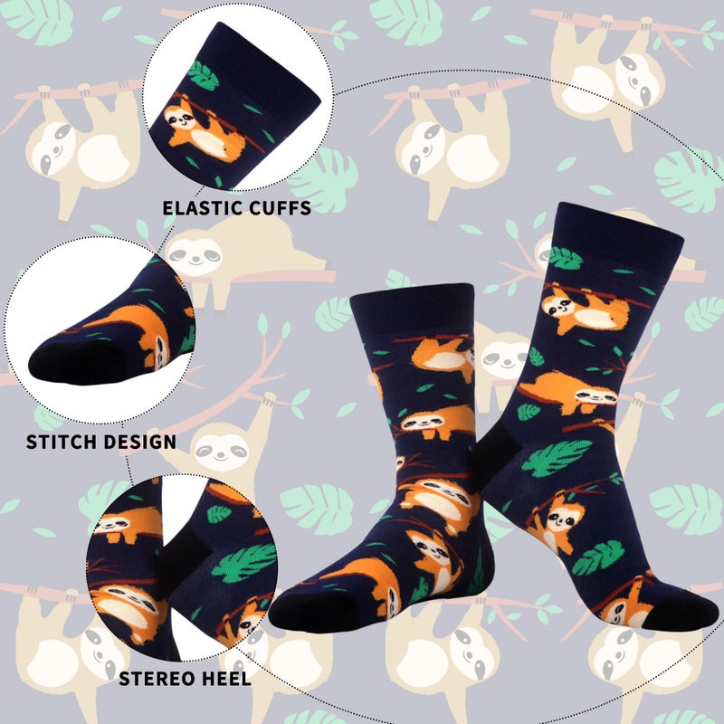 WeciBor Men's Colorful Funny Crazy Cotton Crew Socks, 12 Pack Multicolor Animal, Size 10-13 - Image 3