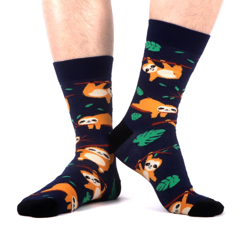 WeciBor Men's Colorful Funny Crazy Cotton Crew Socks, 12 Pack Multicolor Animal, Size 10-13 - Image 5