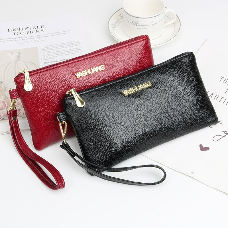 Multifunctional Solid Color PU Leather Wallet, RFID Blocking Design Portable Daily Storage Purse for Cards Cash Coin Business Use - Image 3