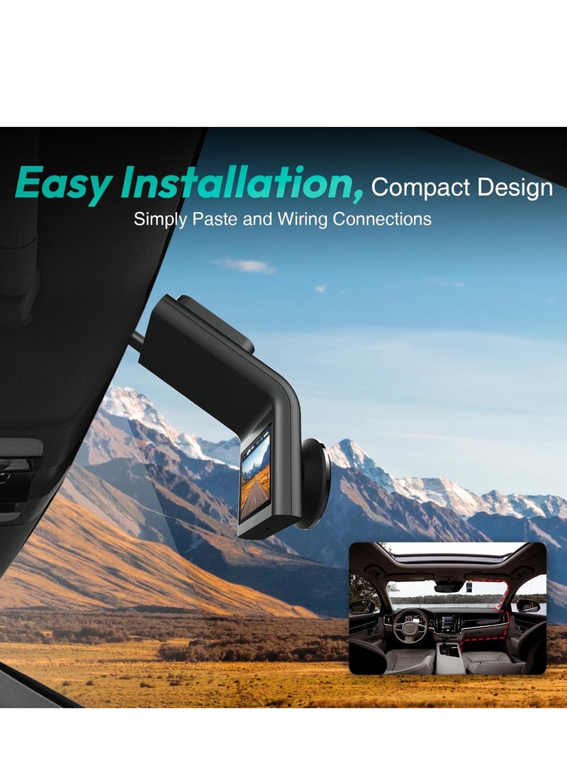 Botslab - Botslab 2.5K Front Dash Cam, 170° Wide Angle Car Camera Front, Color Night Vision, Built in WiFi GPS, 24/7 Parking Mode, WDR, Emergency and Loop Recording(No SD Card) - Image 1