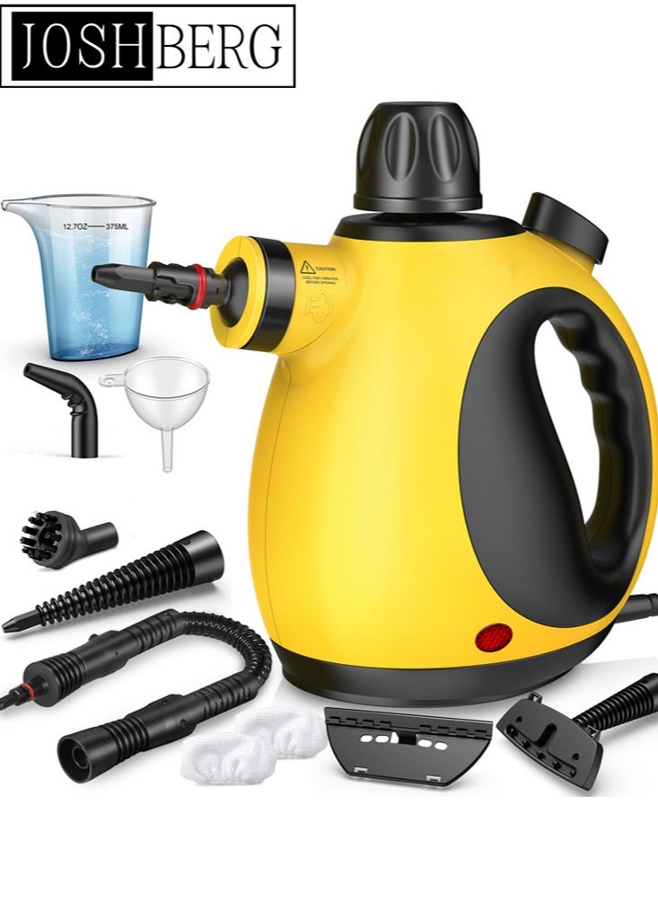 Joshberg Pressurized Handheld Steam Cleaner for Home, Multi-Surface Steamer with 9 Accessories, Natural Steamer for Cleaning Car, Bathroom, Shower, Upholstery, Grout, Window, Grime, Grease  - Image 1