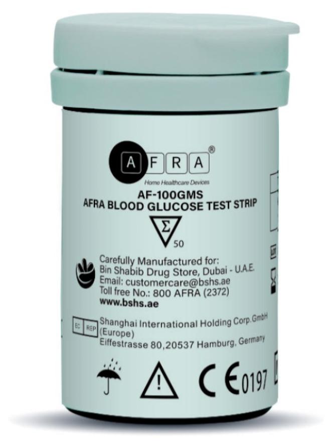 AFRA Blood Glucose Test Strips (50'S) - Accurate & Reliable For Monitoring Blood Sugar Levels - Compatible With Glucose Meters - Image 1