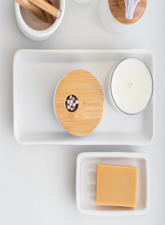 Full Circle Keep, Tray, Love Ceramic Bathroom & Kitchen Organizer Tray, White - Image 3