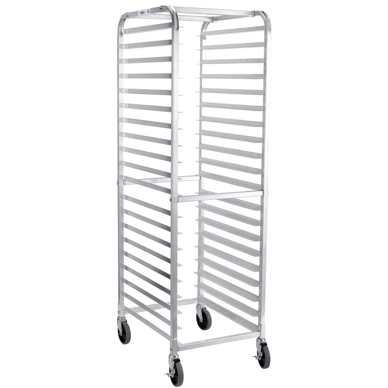 Profeeshaw Profeeshaw Bun Pan Bakery Rack 20 Tier with Wheels Aluminum Racking Trolley Storage for Half or Full Sheets