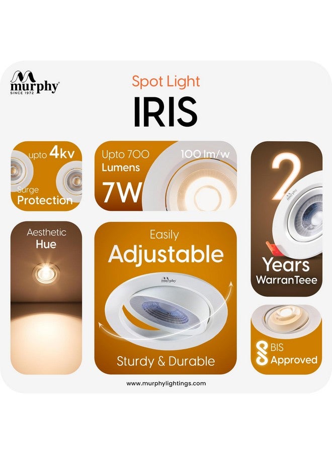 Murphy 7W Iris Led Spot Round Panel Conceal Box Down Light(Pack Of 12, Warm White)(Others) - Image 3