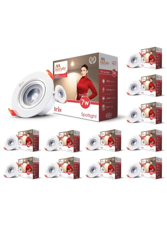 Murphy 7W Iris Led Spot Round Panel Conceal Box Down Light(Pack Of 12, Warm White)(Others) - Image 1