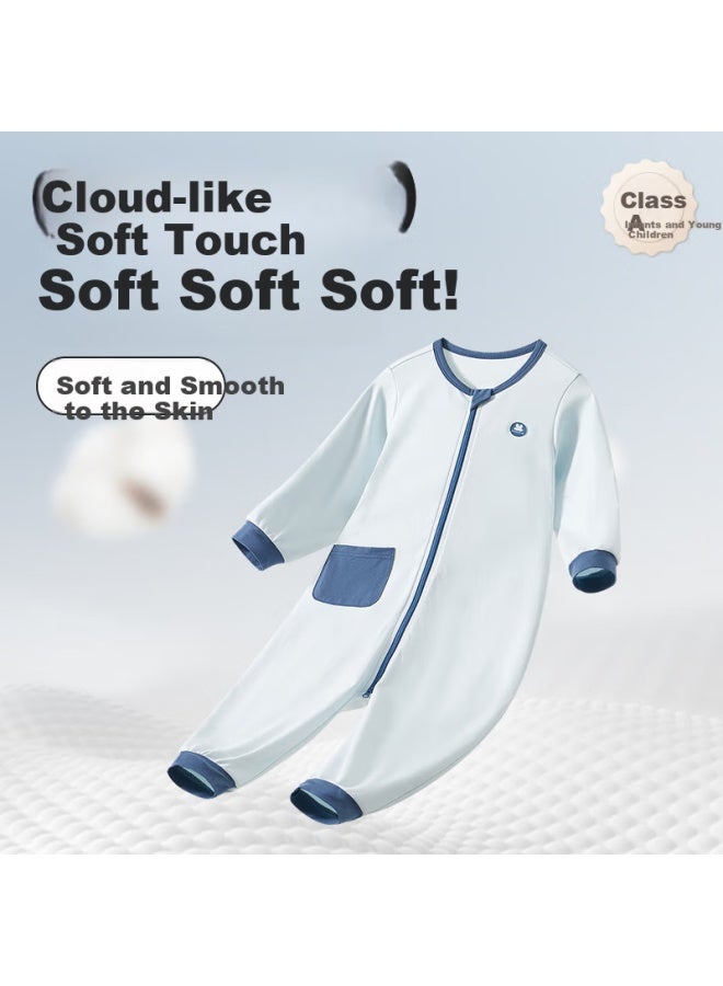 Shanbaomay Spring And Summer Children's Onesie Pajamas Cotton Zipper Boys And Girls Baby Sleeping Bag Home Wear Sweat Absorption Cinnamon Powder 100 Yards - Image 4