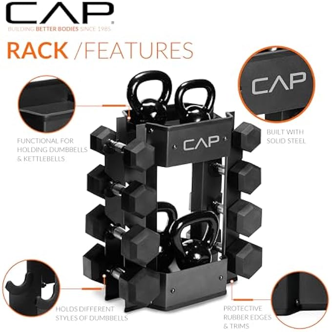 Cap Dumbbell And Kettlebell Storage Rack - Image 4