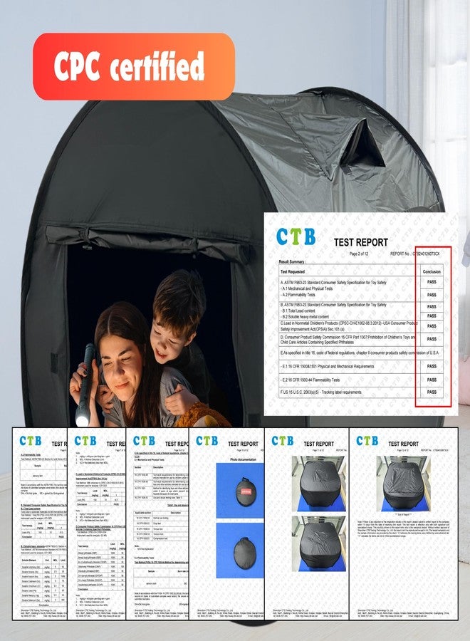 lukidoki Sensory Tent for Kids & Adults with CPC Certification - Large Size 47x47x47in Sensory Calm Corner Helps Autism, ADHD, SPD Children Relax, Reduce Anxiety - Pop-up Blackout Hideout Play Tent - Image 4