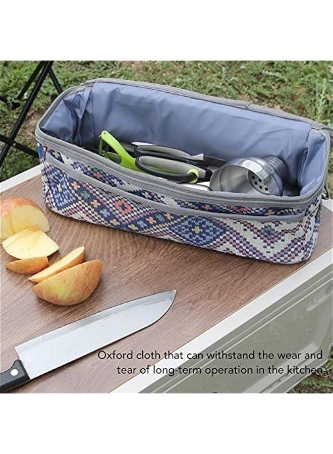 Camping Travel Cooking Utensils lunch box , Portable Outdoor Cooking and Grilling Utensil lunch box Travel Bag for Backpacking BBQ Camping Hiking Travel(Blue)  - Image 5