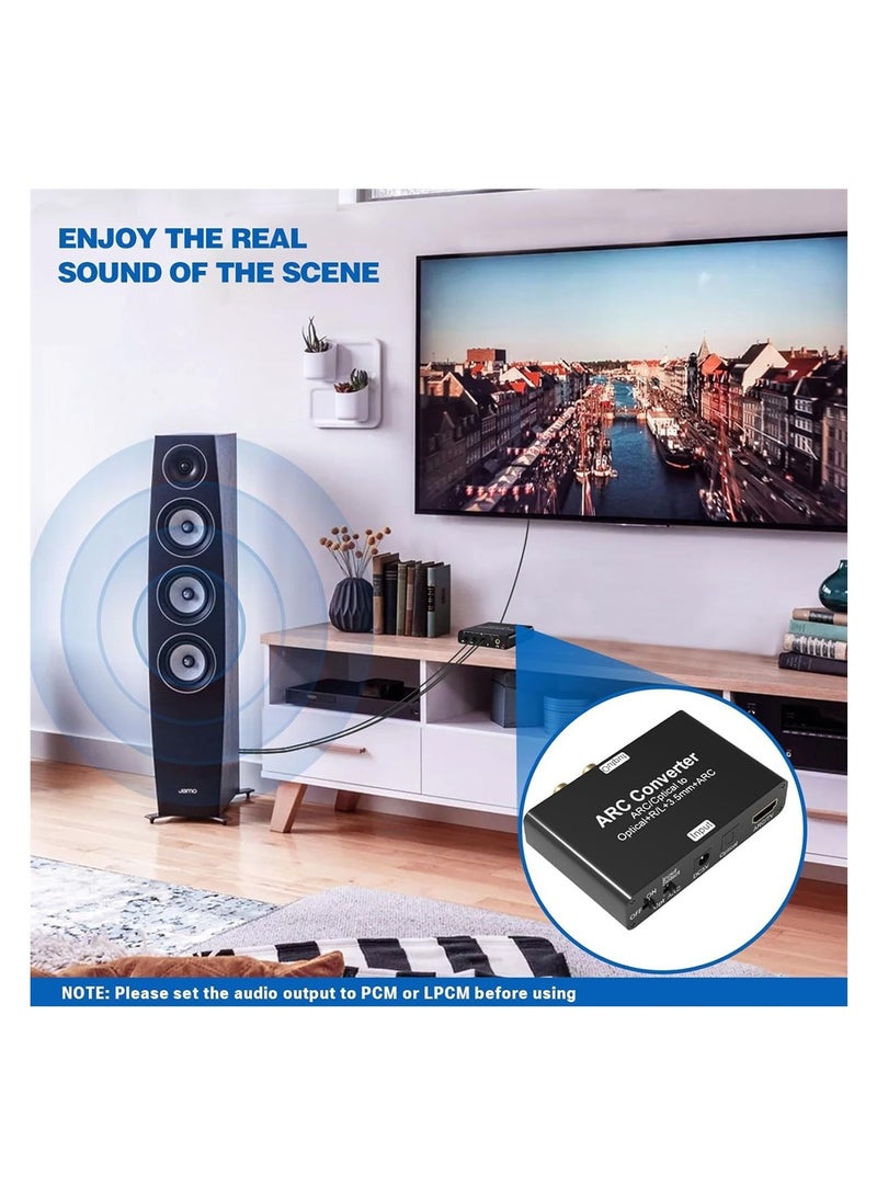 HDMI Audio Extractor, 192KHz ARC Digital to Analog Converter, DAC with HDMI ARC SPDIF/Optical to HDMI ARC, SPDIF/Optical, L/R or 3.5mm - Image 5