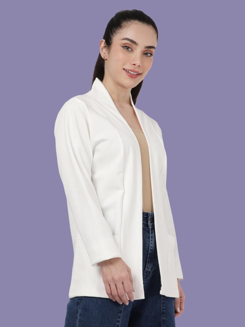 KRYPTIC Women’s Regular Length Cotton Shrug with Side Pockets | Soft Lightweight Knitted Fabric, Open Front Long Sleeve Layer for Stylish Everyday Wear, Casual Outfits & Travel - Image 4