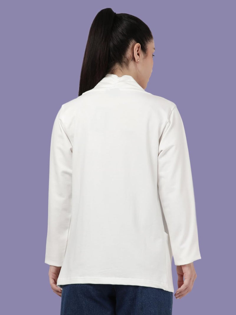 KRYPTIC Women’s Regular Length Cotton Shrug with Side Pockets | Soft Lightweight Knitted Fabric, Open Front Long Sleeve Layer for Stylish Everyday Wear, Casual Outfits & Travel - Image 2