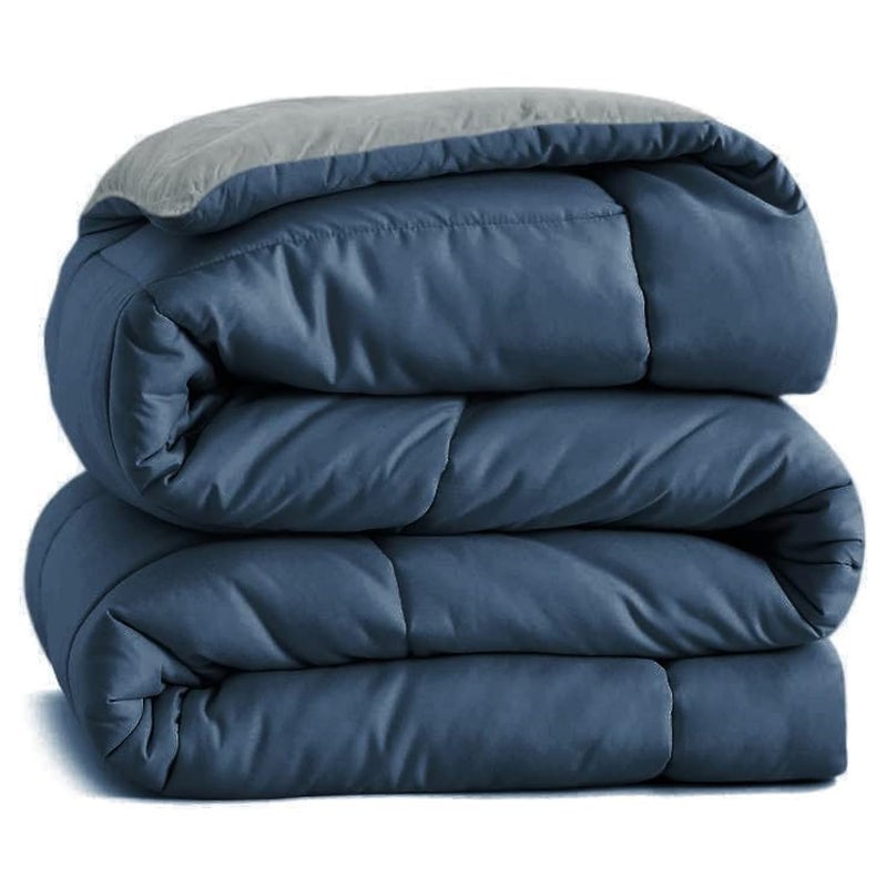 BSB HOME BSB HOME Microfiber Reversible AC Comforter/Blanket for Double Bed | Ultra Soft & Dual Colour All Weather Duvet |Solid Teal & Grey, 200 GSM, 90 x 100 inches  - Image 1