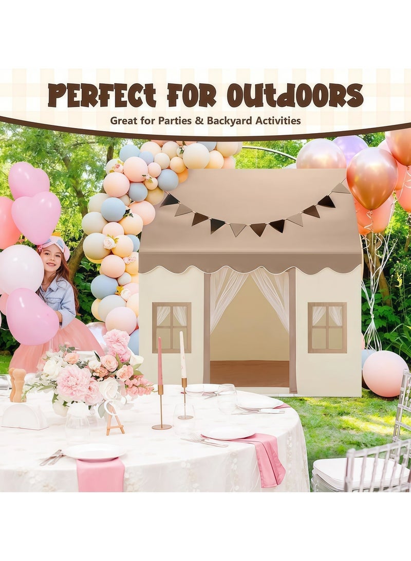 Jubilin Large Kids Play Tent with Padded Mat and LED Lights, Indoor Castle Playhouse Bed Tent for Toddlers Boys and Girls - Image 3