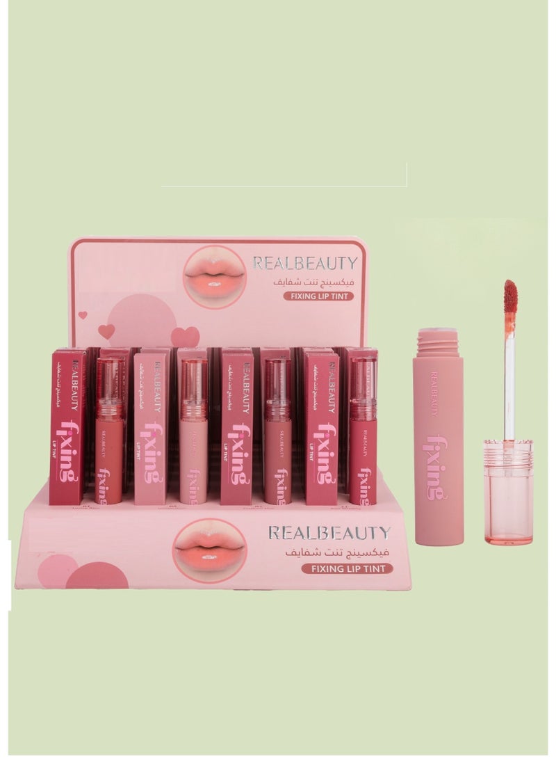 New 4-piece REALBEAUTY fixing Lip Tint in different colors, long-lasting, lightweight formula