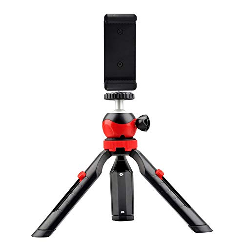 DIGITEK® (DTR-200MT) 18CM Flexible & Portable Mini Tripod with Smartphone Holder & 360° Ball Head, 1kg Load Capacity, 2 Section Adjustment, Rubber Feet, For Smartphones, Compact Cameras, GoPro Cameras - Image 1