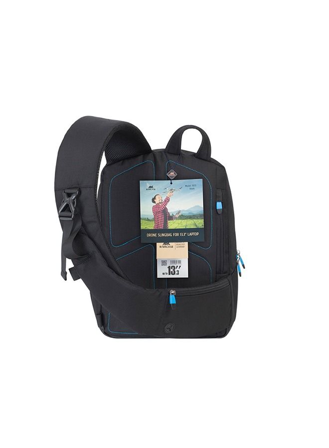 RivaCase 7870 Black Drone Slingbag Medium 13.3" - Image 3