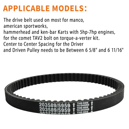 CNPAPC 3pcs 30 Series Go Kart Drive Belt Replaces Manco 5959 / Comet 203589 Tapered one Side - Image 4