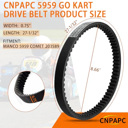 CNPAPC 3pcs 30 Series Go Kart Drive Belt Replaces Manco 5959 / Comet 203589 Tapered one Side - Image 3
