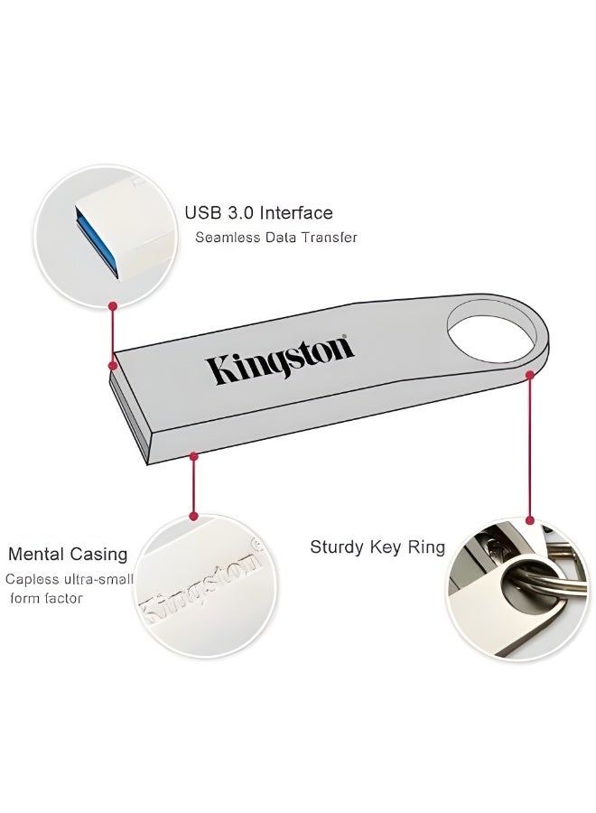 Kingston Kingston SE9 G2 USB 3.0 Flash Drive - 8GB - Stylish Metal - High-speed data transfer and a sturdy design with a key clip - Image 3