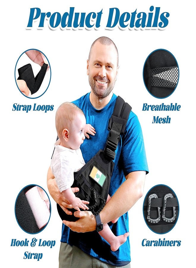 YESYBC Baby Sling Carrier, Adjustable Non-Ship Hip Seat Toddler Carriers with Carabiners for 3-48 Months 10-30Ibs Infants Boys Girls (Black) - Image 3