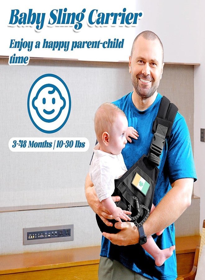 YESYBC Baby Sling Carrier, Adjustable Non-Ship Hip Seat Toddler Carriers with Carabiners for 3-48 Months 10-30Ibs Infants Boys Girls (Black) - Image 2