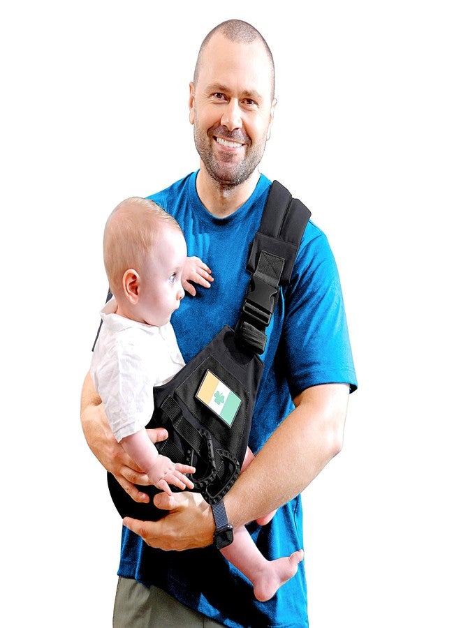 YESYBC Baby Sling Carrier, Adjustable Non-Ship Hip Seat Toddler Carriers with Carabiners for 3-48 Months 10-30Ibs Infants Boys Girls (Black) - Image 1