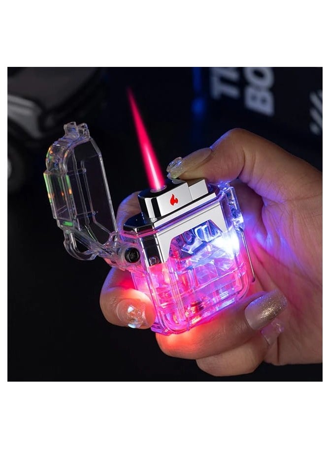 Generic - Transparent Colorful Lighter Windproof Pocket Lighter, Assorted Colors, Compact and Durable, Ideal for Camping, BBQ, and Everyday Use - Image 1