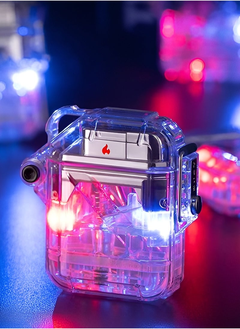 Generic - Transparent Colorful Lighter Windproof Pocket Lighter, Assorted Colors, Compact and Durable, Ideal for Camping, BBQ, and Everyday Use - Image 1