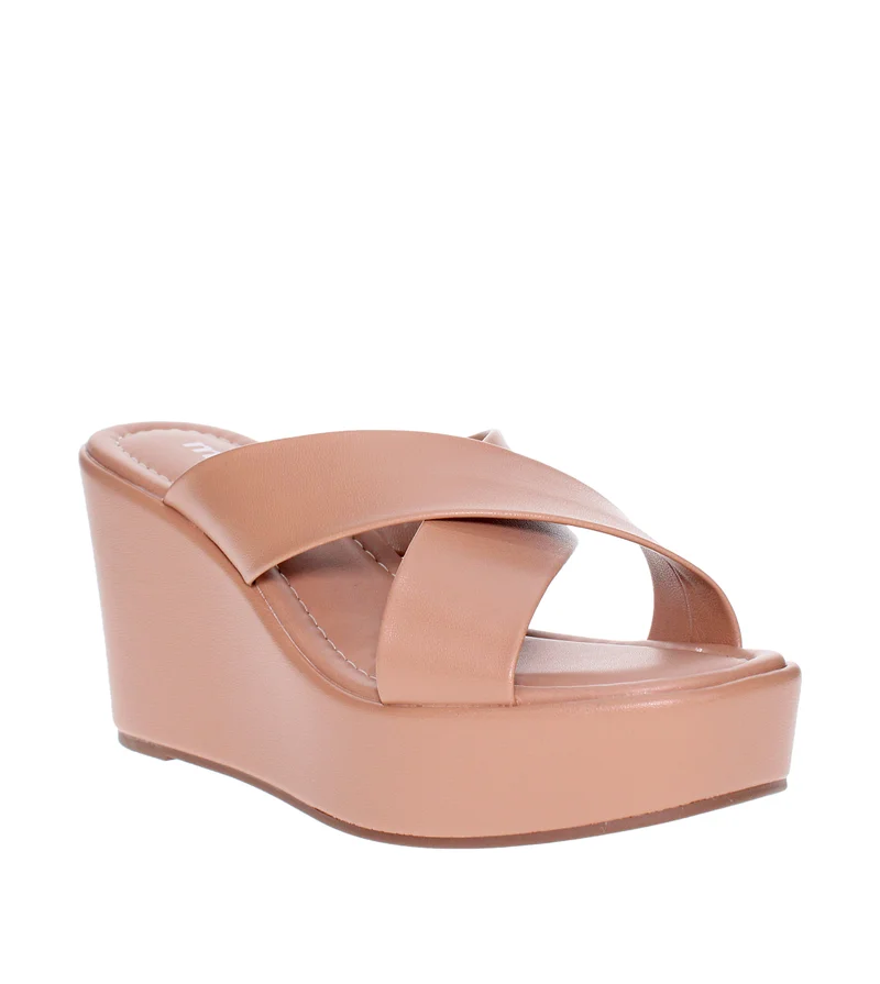 موليكا Moleca Ladies Wedge Sandals Beige | Made In Brazil