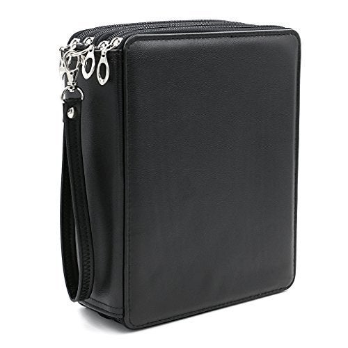 BTSKY 168 Slots Colored Pencil Organizer - Deluxe PU Leather Pencil Case Holder (Black) - Image 4