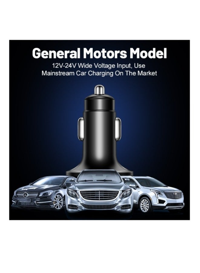 HYUNDAI - 5 Ports Car Charger PD 20W with Hole 80W 4 USB Super Fast Charge 66W USB Car Charger Fast Charge with LED Light Display Car Charger Adapter Black - Image 1