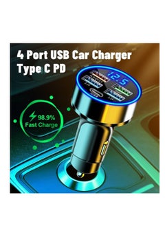 هيونداي شاحن سيارة 5 منافذ PD 20 وات مع فتحة 80 4 USB مزدوج وشحن سريع للغاية  - Image 5