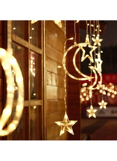 Bukela Decorations String Lights, Battery Operated Curtain Lights, Moon Star Led Lights for Bedroom, Dorm Decor Battery Powered Fairy Lights, Indoor Outdoor Decoration Twinkle Lights  - Image 3