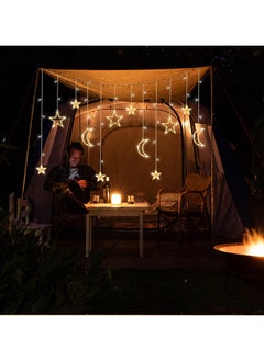 Bukela Decorations String Lights, Battery Operated Curtain Lights, Moon Star Led Lights for Bedroom, Dorm Decor Battery Powered Fairy Lights, Indoor Outdoor Decoration Twinkle Lights  - Image 4