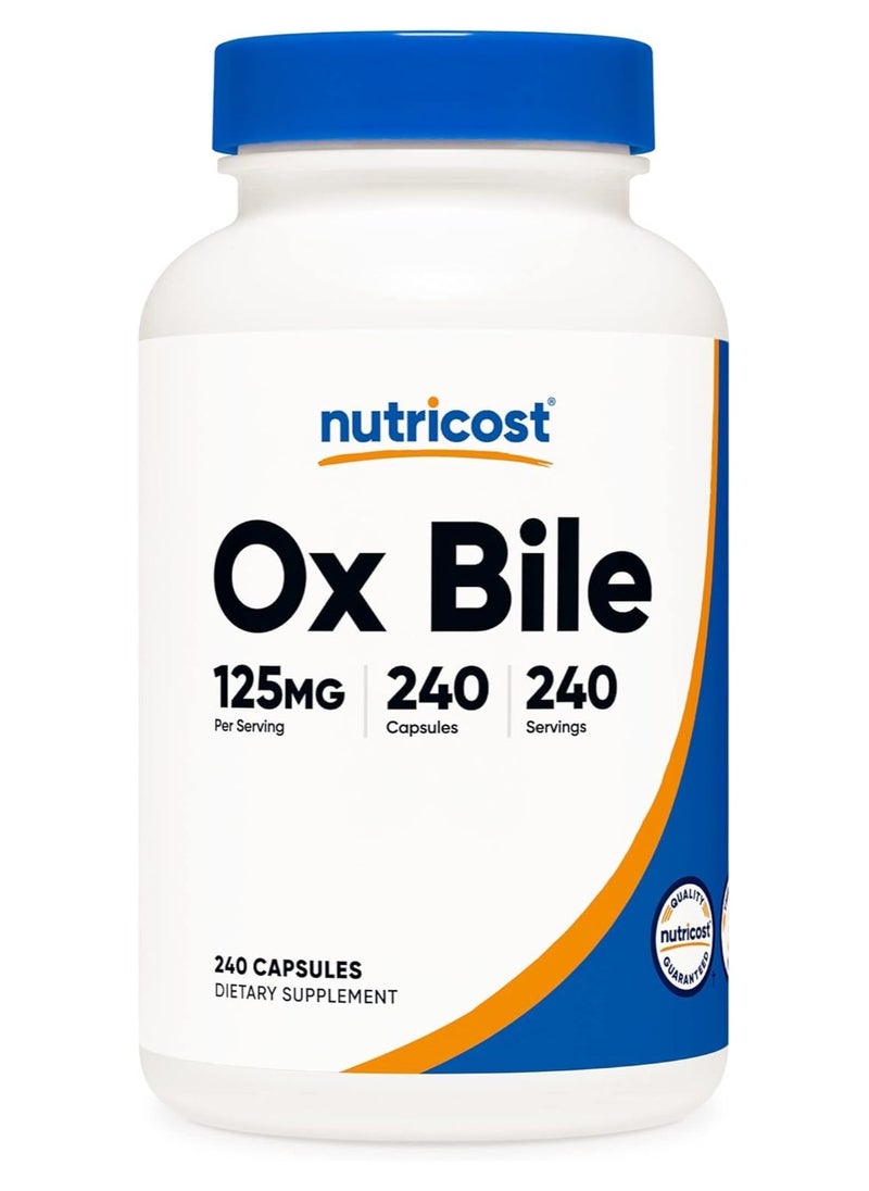 Nutricost - Ox Bile, 125 mg Per Serving, 240 Capsules,240 Serving - Dietary Supplement - Image 1