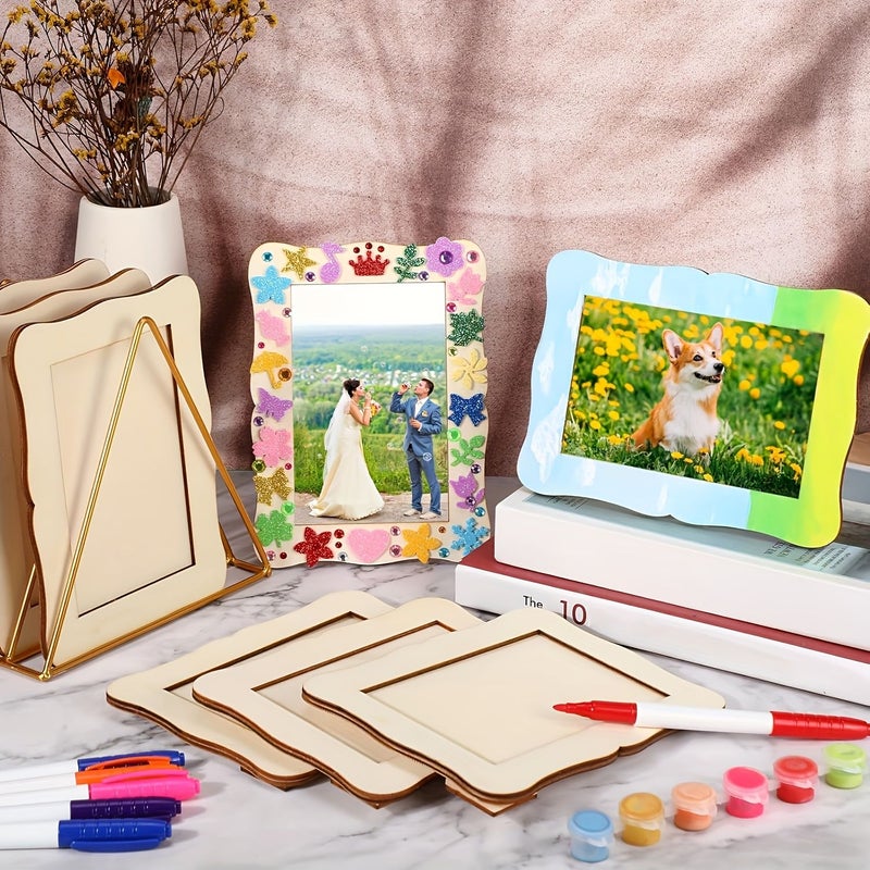 20 قطعة إطارات صور خشبية DIY لصور مقاس 4×6، لوحات حرفية فارغة للرسم والفن​​​ - Image 3
