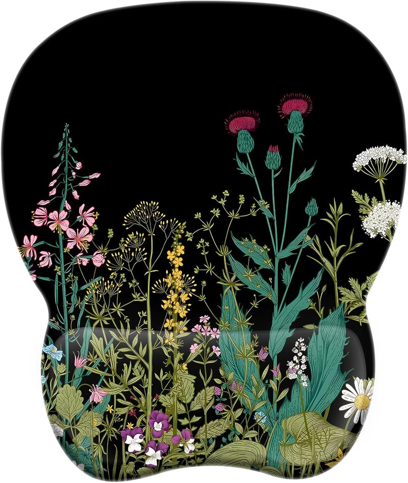 Eoocoo Ergonomic Mouse Pad with Wrist Support, Mousepad with Memory Foam Wrist Rest and Non-Slip Base for Computer, Cafe, Home & Office, 9.64 x 8.26 in Office Desk Accessories - Image 1