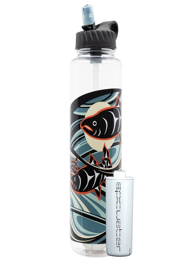 Epic Water Filters Nalgene OG Water Bottle with Filter, USA Made, BPA Free, Removes 99.99% Tap Water Contaminants, Forever Chemicals, LeClair Art, 48 oz - Image 1