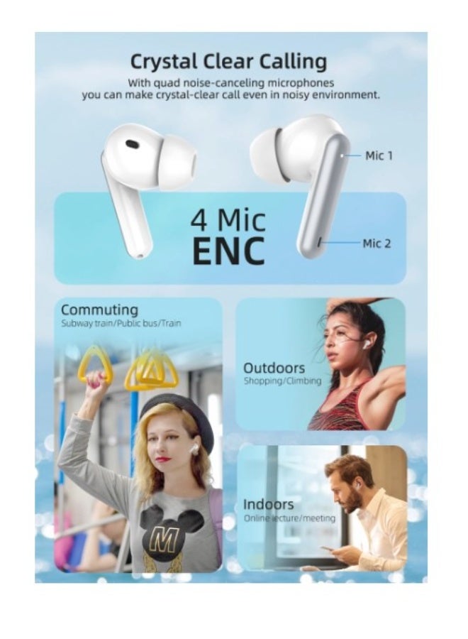 Haing Wireless Earbude With Charging Box White - Image 2