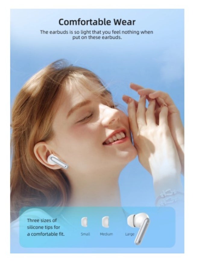 Haing Wireless Earbude With Charging Box White - Image 4