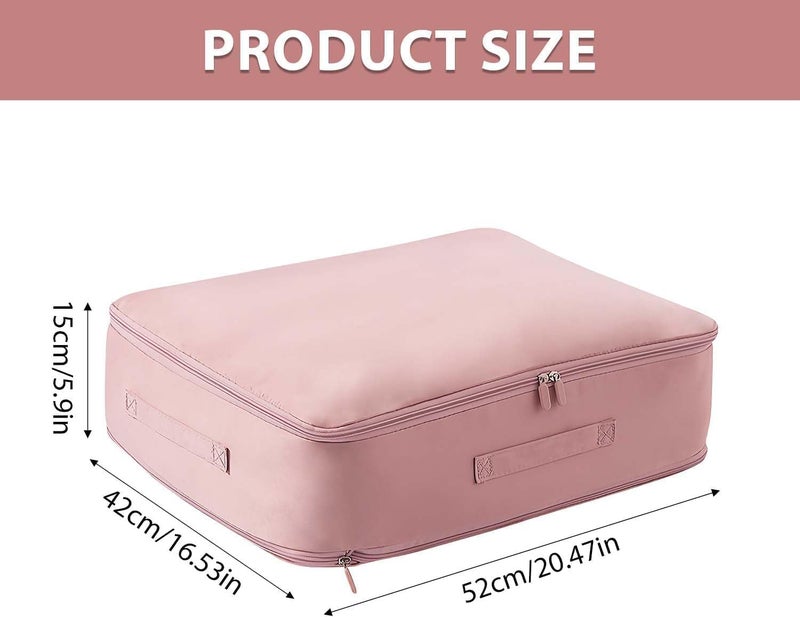 SHOPELLA Ultra Space Saving Self Compression Organizer Bags Heavy Duty Moving Bags with Zipper Ideal for Comforters Blankets Bedding and Clothes 52 x 42 x 15 cm - Image 4