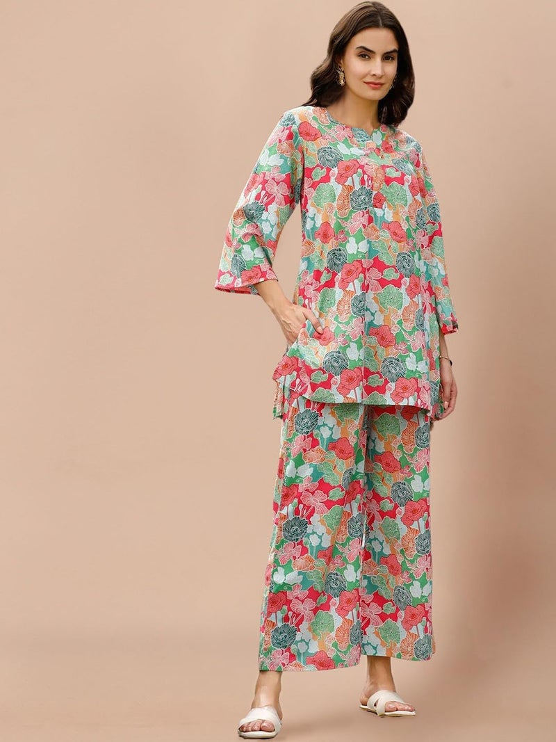 Tee Projekt Co Ord Set for Women Stylish | Ethnic Co Ord Set for Women Multicolour - Image 3
