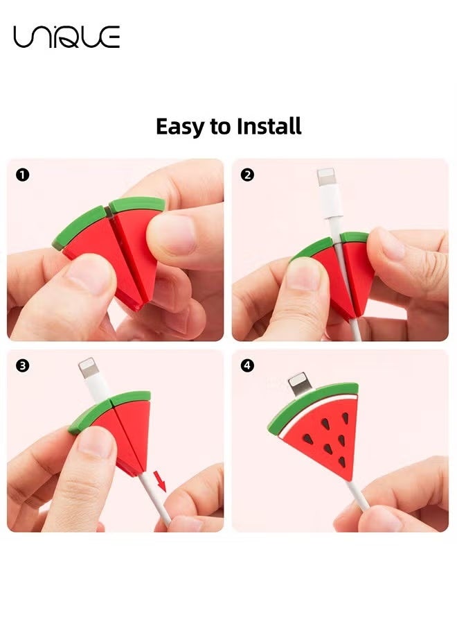 Unique 10Pcs Cable Protector, Cable Saver, Fruit Animal Charging Cable Buddies, Cable Protect Sets …Compatible for iPhone iPad Charger Cable Only - Image 5
