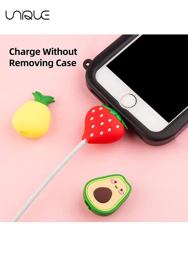 Unique 10Pcs Cable Protector, Cable Saver, Fruit Animal Charging Cable Buddies, Cable Protect Sets …Compatible for iPhone iPad Charger Cable Only - Image 3