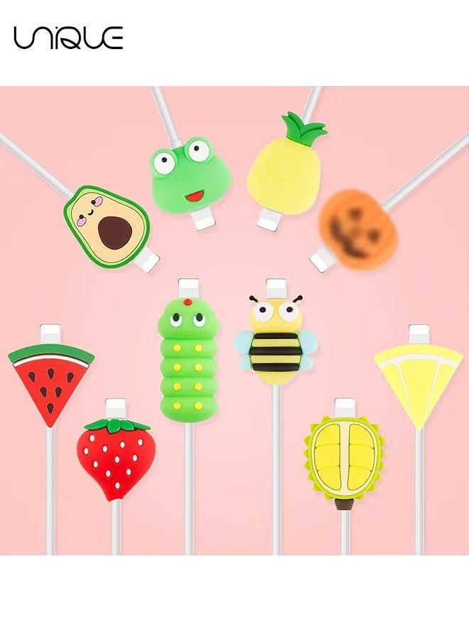 Unique 10Pcs Cable Protector, Cable Saver, Fruit Animal Charging Cable Buddies, Cable Protect Sets …Compatible for iPhone iPad Charger Cable Only - Image 4