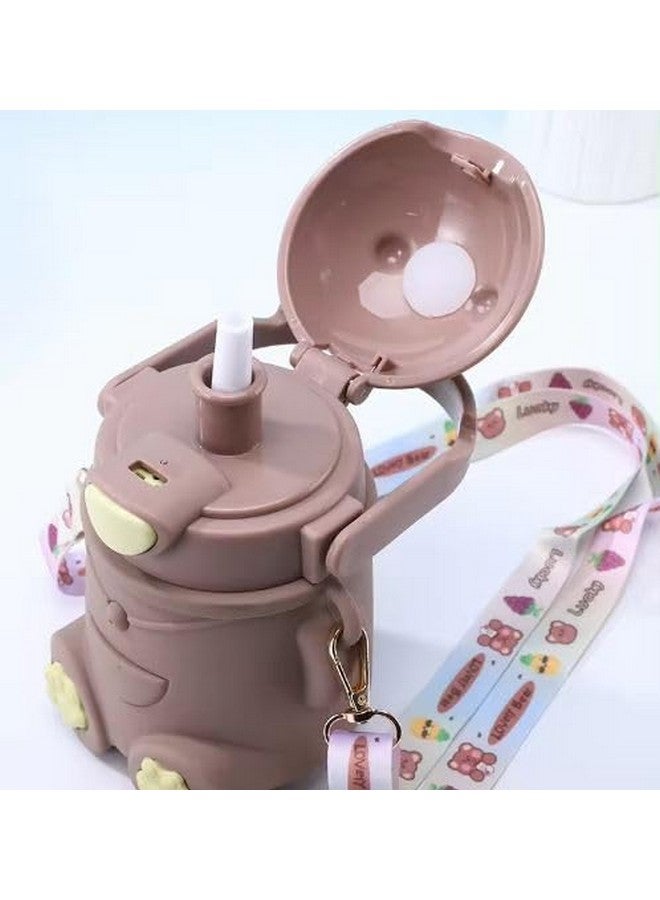 Timbuk2 TimBuk2 Kids Water Bottle with Cartoon Designs and Shoulder Strap, Leak Proof, Straw Lid, Insulated Stainless Steel, BPA Free Portable Water Bottle for Kids Boys and Girls 500 ml (Pink) - Image 2