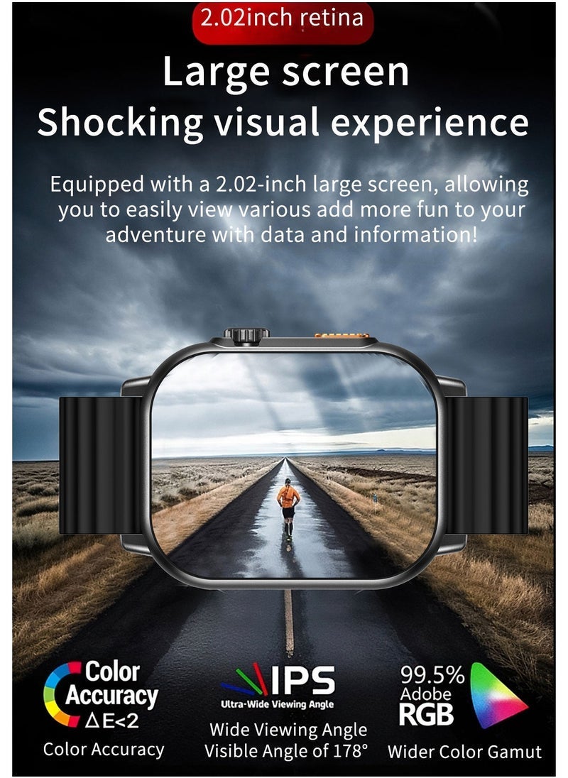 WISME مجموعة ساعة WS 85 ULTRA2 الذكية – حزمة تتبع لياقة بدنية 7 في 1 مع 7 أزواج من الأشرطة، تصميم مقاوم للماء، عمر بطارية طويل، مراقبة معدل ضربات القلب والنوم، أوضاع رياضية، مكالمات بلوتوث، ساعة ذكية صحية للرجال والنساء – متوافقة مع أندرويد و iOS - Image 4